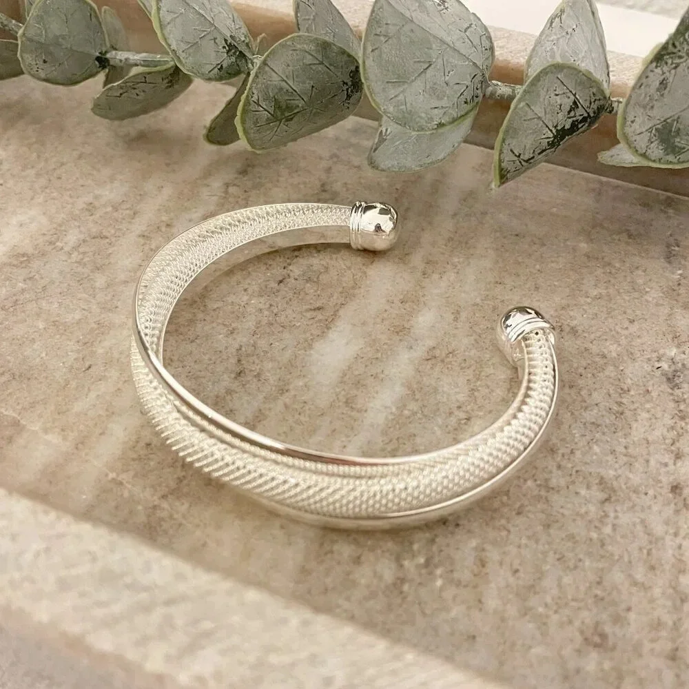 925 Sterling Silver Cuff Bracelet Large Statement Bracelet Silver Cuff Bangle